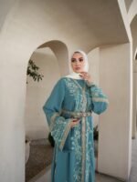 قفطان مطرز فاخر بكلف مغربية وحزام أنيق - الصورة 7