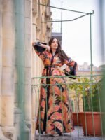 قفطان مخمل ملكي بتطريز قصب فاخر