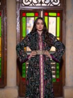 قفطان مخمل بتطريز قصب كامل وكلف مغربية يدوية - الصورة 5