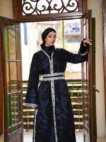 قفطان بروكار اسود ملوكي