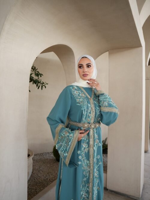 ⁦قفطان فيروزي مشكوك⁩ - الصورة ⁦6⁩