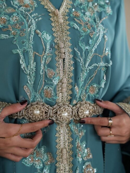 ⁦قفطان فيروزي مشكوك⁩ - الصورة ⁦5⁩